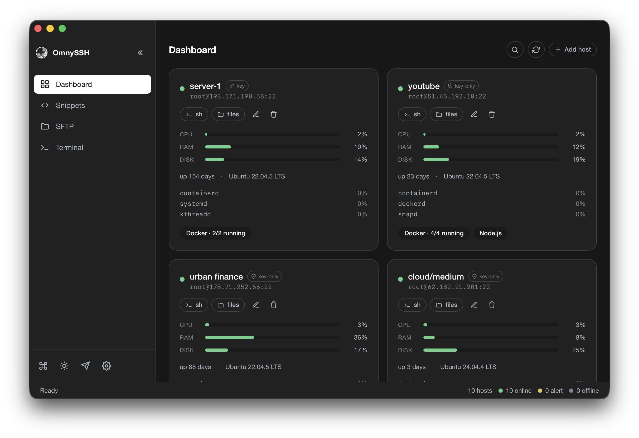 Omnyssh - Finally a tool that helps me handling my ssh connections properly